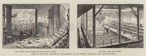 Scene of the late Disaster in Spitalfields, at the Hebrew Dramatic Club, Princes-Street